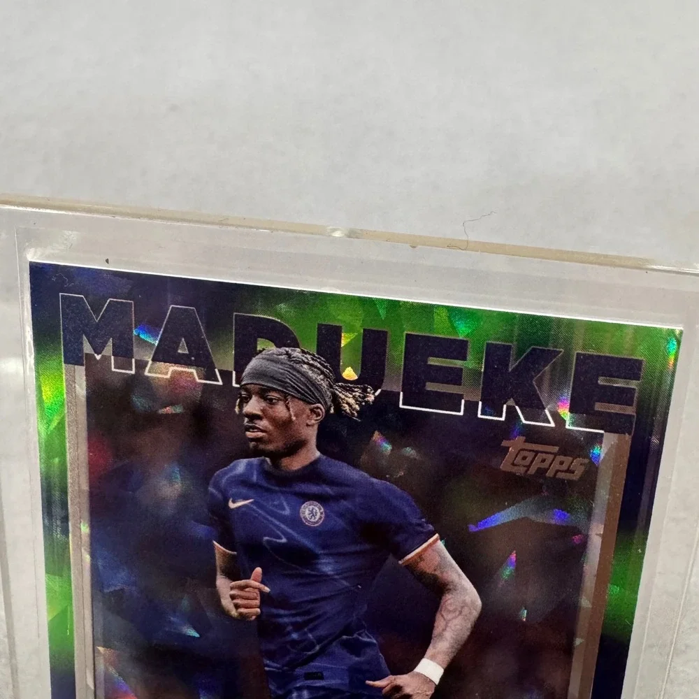 Topps Noni Madueke Trading Card Chelsea FC Green Cracked Ice Foil UEFA 113